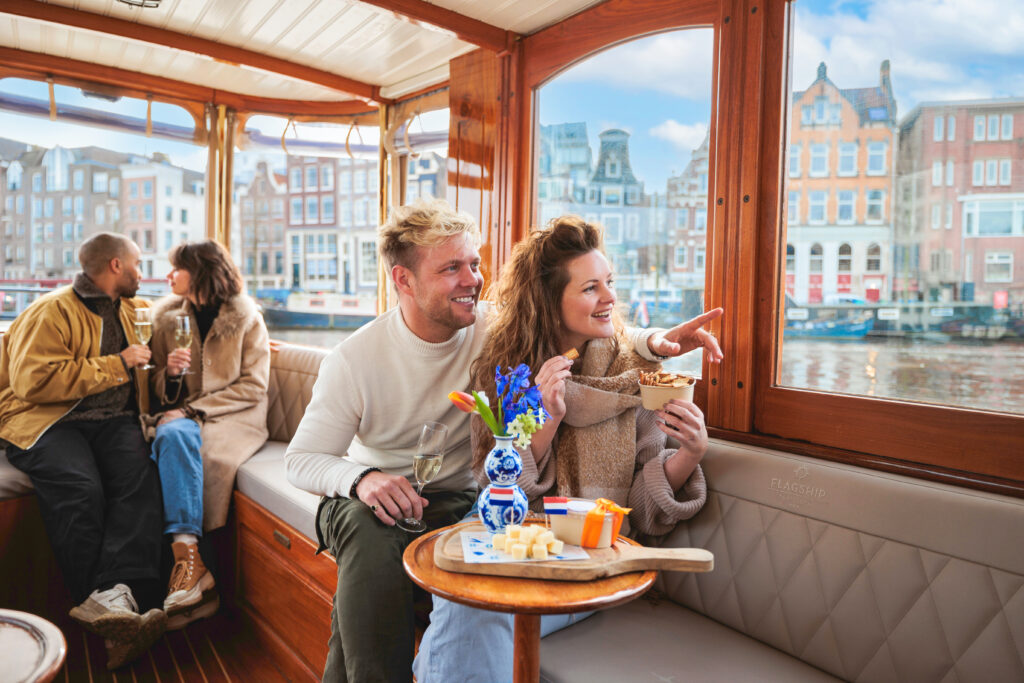 Luxury canal cruise Amsterdam with bubbles